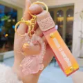 Cute resin jelly unicorn keychain with pink strap, perfect bag charm and car key accessory. - Pink Multicolor Unicorn