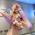 Simpatico cartone animato unicorno arcobaleno portachiavi borsa pendente dettaglio - Unicorno Rosa