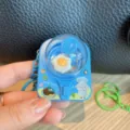 Mini cute frying pan keychain toy with simulated fried egg design, ideal bag pendant gift. - Blue Little Sheep