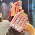 Pink mini rhythm dance machine keychain cute cartoon toy bag pendant charm for kids - Dance Machine Shape / Pink Rabbit