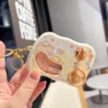 Mini cartoon racing game console keychain cute bear pendant bag accessory gift - Light Coffee Sweet Dream Bear