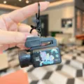 Cute cartoon unicorn projector keychain miniature camera toy for kids portable cute key ring - Black Unicorn