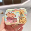 Cute mini cartoon capybara racing game toy keychain portable bag pendant lovely gift for kids - Coffee Flat Lay Capybara