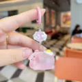 Schattig hars roze varken sleutelhanger cartoon tas hanger telefoon ketting cadeau item - Spiegelei Varken