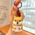Cute Shiba Inu Keychain Cartoon Puppy Toy Pendant Cute Keyring Bag Charm Gift for Kids - Brown Shiba Inu