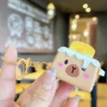 Mignon Porte-clés Capybara Pain de Mie Pendentif de Sac Animal Dessin Animé Décoration - Style Capybara Café