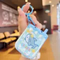Detailed close-up shot of the cute cartoon shark toy keychain pendant showcasing fine design. - Blue Shark