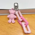 Porte-clés mignon ours rose chaîne acrylique bricolage pendentif de sac accessoire - Rose