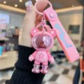 Llavero de astronauta rosa bonito de PVC para bolso colgante tendencia moda accesorio - Rosa