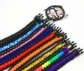 Poignees de tasses en paracorde coloree avec boucle en plastique pour voyage en plein air - Tressé multicolore