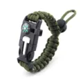 Bracelet de survie en paracorde avec boussole, équipement tactique extérieur polyvalent. - Vert Militaire