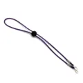 Purple elastic mask lanyard with adjustable buckle and metal hooks for anti-lost ear protection. - Purple
