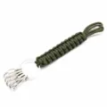 Paracord keychain in army green with carabiner clips for outdoor survival and daily use. - Army Green