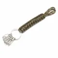 Military Green Camouflage Paracord Survival Keychain Lanyard with Five Carabiners - Army Green Camo