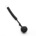 Porte-clés poing de singe en paracorde noire avec boule en acier, pendentif de survie extérieur. - Noir
