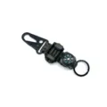 Fallschirmschnur Schlüsselanhänger mit Karabiner und Kompass Detail für Outdoor. - Armeegrün