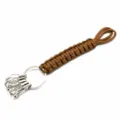 7-core paracord survival keychain with five carabiners, durable wolf brown outdoor gear. - Coyote Brown