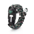 Bracelet de survie en paracorde d'extérieur avec boussole et boucle pour le camping. - Camouflage Bleu Lac