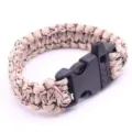 Survival paracord bracelet with whistle, woven 7-core outdoor emergency wrist strap gear. - Desert Camouflage