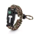 Bracelet de survie en paracorde extérieure avec boussole et boucle multifonction pour randon. - Camouflage vert armée