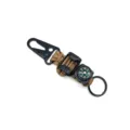 Tactical Paracord Survival Keychain with Carabiner Whistle Compass Multitool Key Ring - Coyote Brown