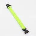 Green paracord survival bracelet with plastic buckle for outdoor adventure, hiking and emergency use. - Fluorescent Green