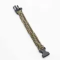 Outdoor survival tactical paracord bracelet with durable plastic buckle, camo weave design. - Army Green Camo