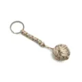 Outdoor paracord woven keychain monkey fist pendant mini seven-core nylon rope key ring detail. - Desert Camouflage