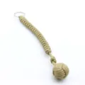 Porte-clés poing de singe en paracorde survie en plein air lanière tressée EDC pendentif - Kaki