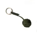 Outdoor paracord woven keychain ball, military green nylon survival cord pendant for keys. - Army Green