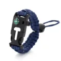 Bracelet de survie en paracorde bleue avec boussole équipement tactique extérieur randonnée. - Bleu marine