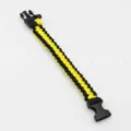 Outdoor survival paracord bracelet with black and yellow woven design and plastic buckle. - Yellow Black Patchwork