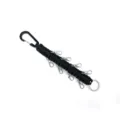 Multifunctional black paracord keychain with carabiner and multiple clasps, durable outdoor gear. - Black
