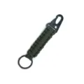 Llavero de paracord táctico de 7 núcleos con mosquetón negro para supervivencia al aire libre. - Verde Militar