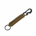 Porte-clés en paracorde marron coyote avec mousqueton décapsuleur pour le camping et loisirs - Marron