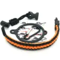 Σετ λαβής από paracord με ελαστικό δακτύλιο και καραμπίνερ για ανοξείδωτο ποτήρι. - Πορτοκαλί
