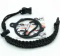 Λαβή μπουκαλιού νερού paracord με ελαστικό δακτύλιο και καραμπίνερ για υπαίθρια πεζοπορία - Μαύρο