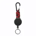Portachiavi retrattile in paracord con moschettone resistente per utilizzo all'aperto - Camouflage Nero Rosso