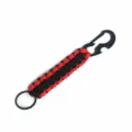 Porte-clés tressé en paracorde d'extérieur avec ouvre-bouteille, variante rouge et noir. - Noir Rouge