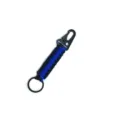 Azul Negro Paracord Llavero Mosquetón de Supervivencia Gancho Exterior Anillo de Llaves - Negro y Azul