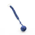 Porte-clés en paracorde bleu et noir avec nœud poing de singe tissé et anneau pour activite. - Bleu Noir