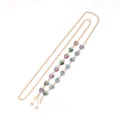 Gold crystal heart glasses chain stylish mask lanyard holder metal beaded eyewear retainer strap - Size 6 / Rainbow