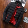 Giacca invernale imbottita spessa da uomo collo alto cappotto caldo casual nero - Nero