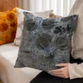 Textured cut velvet pumpkin pattern throw pillow cover, Nordic style sofa cushion case. - 45*45cm / Grey