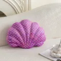 Cozy plush shell pillow for sofa, soft purple seashell cushion for home bedroom decor. - 38*28cm-330g / Purple