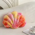 Shell shaped plush pillow gradient pink orange decorative cushion for sofa home decor - 38*28cm-330g / Warm Yellow