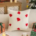 Christmas embroidery throw pillow cover cute Santa hat design soft plush sofa cushion cover - Mini Christmas Hat / 45*45cm Pillowcase