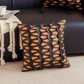 Orange and black geometric throw pillow cover, luxury decorative cushion case for sofa home. - 18x18 Inch / Orange