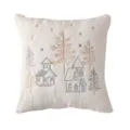 Christmas plush embroidery throw pillow cover, soft winter holiday sofa decorative cushion. - 45*45cm Pillowcase / Christmas House