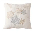 Christmas plush throw pillow cover with elegant embroidered snowflakes, soft holiday decor. - 45*45cm Pillowcase / Christmas Snowflake